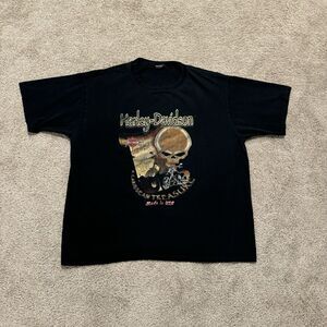 Vintage Y2K Harley Davidson Motorcycles Skull Biker Graphic T Shirt Size XXL